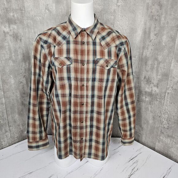 Cody James Mens XL Regular Fit Plaid Pearl Snap Western Shirt‎ Long Sleeve - Picture 1 of 8